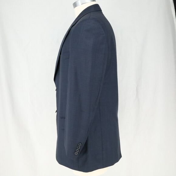 John W Nordstrom Sport Coat Mens 44R Blue Plaid Jacket Wool Reda Super 120s - Picture 16 of 16